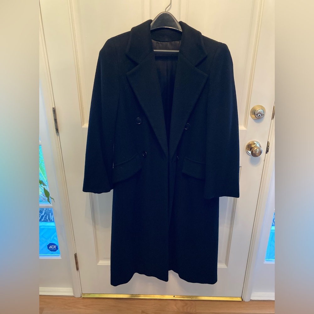 Regency cashmere full length black coat